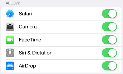 iOS8 restrictions