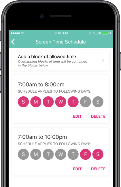 iPhone8-Screen Time Schedules Parent Mode