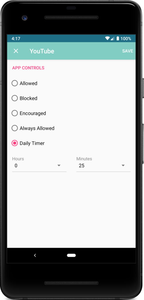 Daily app limits