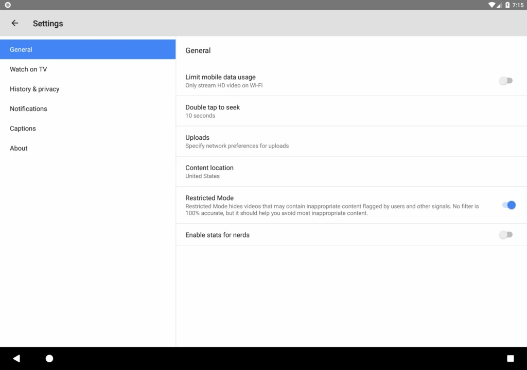 How to enable YouTube's Restricted Mode filter Android YouTube Restricted Mode