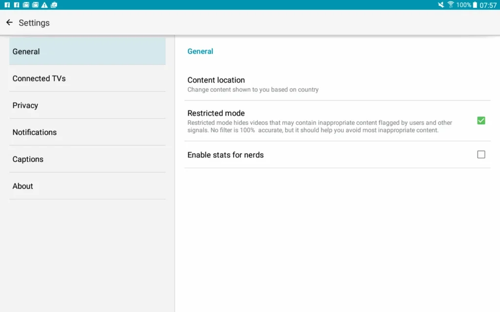 How to enable filtering on YouTube Android YouTube Restricted Mode